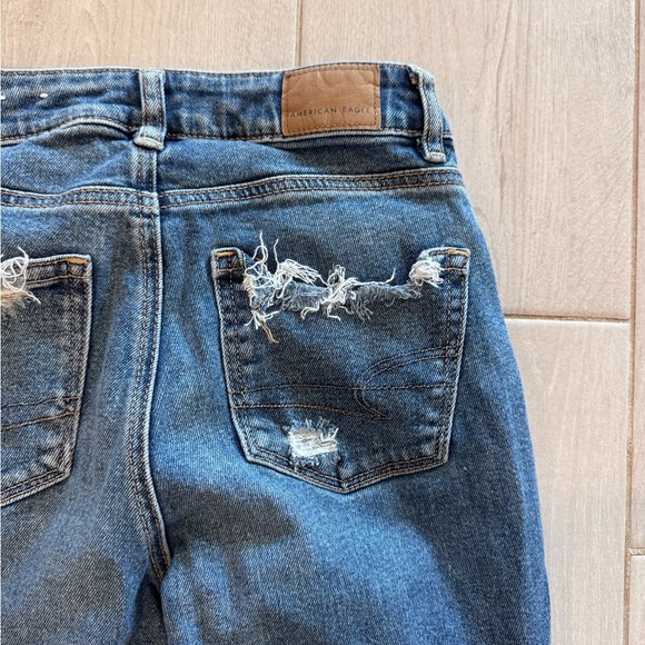 American Eagle Outfitters Ripped Blue Denim Jeans, Stretch - Picture 7 of 13